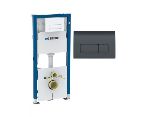 458.128.DW.1 Инсталляция Geberit Duofix для подвесного унитаза, 112 см, со смывным бачком Delta 12 см, смывная клавиша Delta50 черный глянцевый 458.128.DW.1