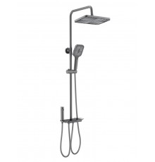 AQ3040BGM ПОЛАРИС душевая система (смеситель для ванны) 295х195 мм, оружейная сталь (шлиф. черный хром) AQ3040BGM