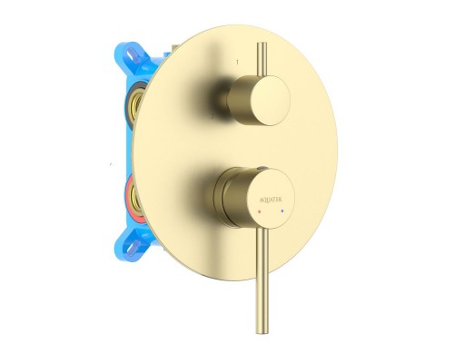 AQ1346BG ЕВРОПА смеситель для ванны 2 режима (внешняя и скрытая часть), шлиф. золото AQ1346BG