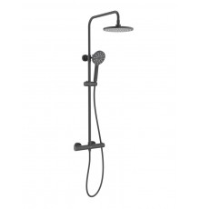 AQ2343MB ЕВРОПА термостатическая душевая система (смеситель для душа) 220мм, матовый черный AQ2343MB