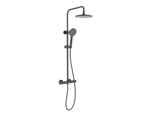 AQ2343MB ЕВРОПА термостатическая душевая система (смеситель для душа) 220мм, матовый черный AQ2343MB