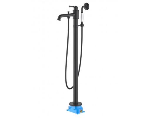 AQ1545MB КЛАССИК смеситель для ванны напольный (внешняя и скрытая часть), матовый черный AQ1545MB