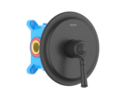 AQ1566MB КЛАССИК смеситель для душа 1 режим (внешняя и скрытая часть), матовый черный AQ1566MB