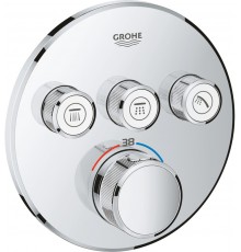 29121000 Grohtherm SmartControl Внешняя часть термостатического смесителя на 3 выхода, хром 29121000
