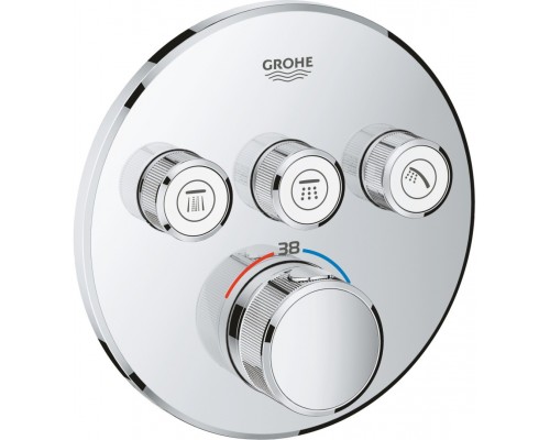 29121000 Grohtherm SmartControl Внешняя часть термостатического смесителя на 3 выхода, хром 29121000