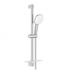 27928003 Tempesta Cube 110 Душевой гарнитур, 2 реж струи, душ штанга 600 мм, шланг 1750 мм, полочка, max расход 13,5 л/мин, хром (аналог арт.27928002) 27928003