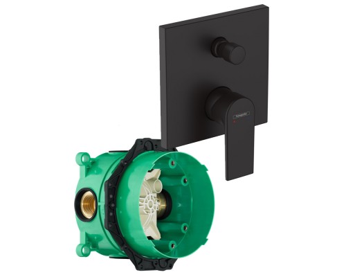 71468670S Set HG Vernis Shape смеситель для ванны матовый черный (71468670+01800180) 71468670S