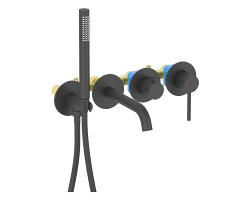 AQ1344MB ЕВРОПА смеситель для ванны встроенный (внешняя и скрытая часть), матовый черный AQ1344MB