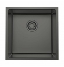 Мойка, OMOIKIRI, Tadzava, шгв 440-440-200, отверстия для смесителя-отсутствуют, цвет-вороненая сталь