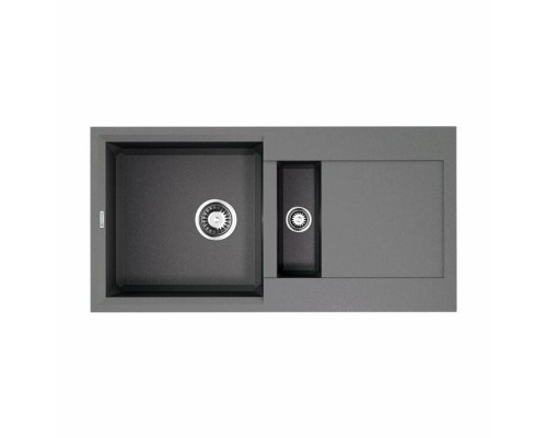 Мойка, OMOIKIRI, Sakaime, шгв 860-435-230, отверстия для смесителя-10 промаркированных, чаши-2, цвет-Leningrad grey