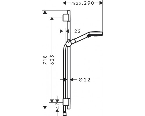 26422670 HG Vernis Blend душевой гарнитур, матовый черный 26422670