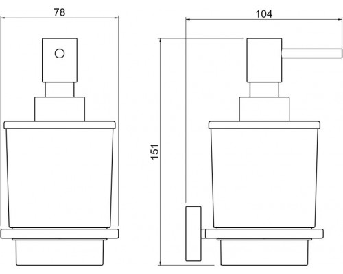 AQ4305MB ЛИБРА дозатор, матовый черный AQ4305MB