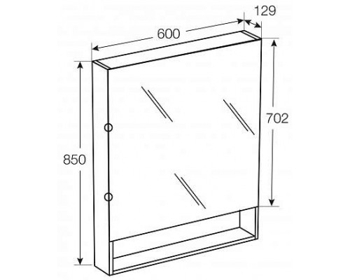ZRU9302844 GAP Зеркальный шкаф 60 см, Цвет тиковое дерево ПВХ ZRU9302844