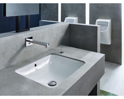 500.760.01.2 Geberit VariForm Раковина с установкой под столешницу прямоугольной формы, Т1=45х35 см, без отв. под смеситель, с отв. перелива 500.760.01.2