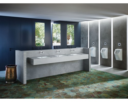 500.760.01.2 Geberit VariForm Раковина с установкой под столешницу прямоугольной формы, Т1=45х35 см, без отв. под смеситель, с отв. перелива 500.760.01.2