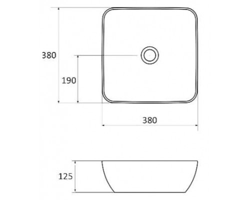 Умывальник UNI 380 S SLIM керамический белый XJX01138001