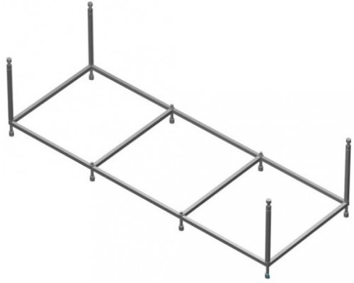 ZRU9302786 BECOOL монтажный комплект 180х80 (каркас, ручки, комплект креплений к стене, система слив-перелив (п/ав) ZRU9302786