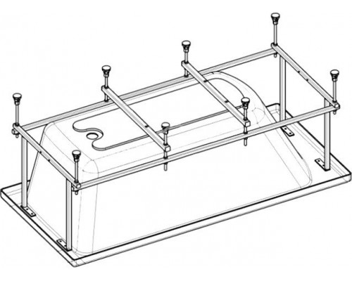 ZRU9302786 BECOOL монтажный комплект 180х80 (каркас, ручки, комплект креплений к стене, система слив-перелив (п/ав) ZRU9302786