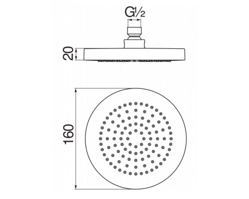 AD139/73CR верхний душ 16 см AD139/73CR