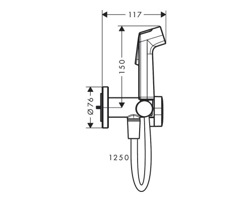 29232670S Set HG Комплект для гигиенического душа встроенный (29232670+29235180), матовый черный 29232670S