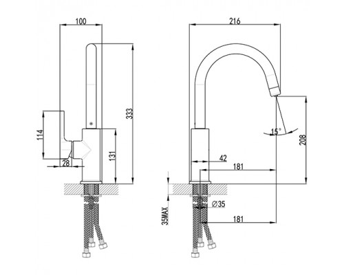 LM3073CCOMFORTСмеситель для кухни, с подключением к фильтру питьевой воды, хром LM3073C