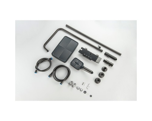 AQ3040BGM ПОЛАРИС душевая система (смеситель для ванны) 295х195 мм, оружейная сталь (шлиф. черный хром) AQ3040BGM