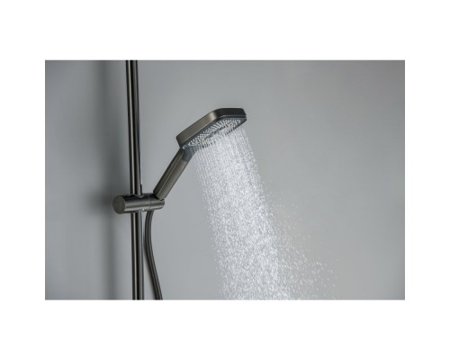 AQ3040BGM ПОЛАРИС душевая система (смеситель для ванны) 295х195 мм, оружейная сталь (шлиф. черный хром) AQ3040BGM