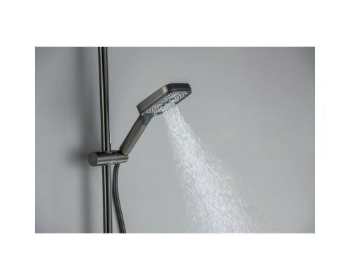 AQ3040BGM ПОЛАРИС душевая система (смеситель для ванны) 295х195 мм, оружейная сталь (шлиф. черный хром) AQ3040BGM