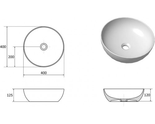 Умывальник UNI 400 B SLIM керамический белый XJX01140003