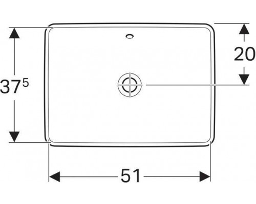 500.736.01.2 Geberit VariForm Раковина встраиваемая в столешницу прямоугольной формы, 55х40 см, без отв. под смеситель, с отв. перелива 500.736.01.2