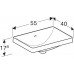 500.736.01.2 Geberit VariForm Раковина встраиваемая в столешницу прямоугольной формы, 55х40 см, без отв. под смеситель, с отв. перелива 500.736.01.2