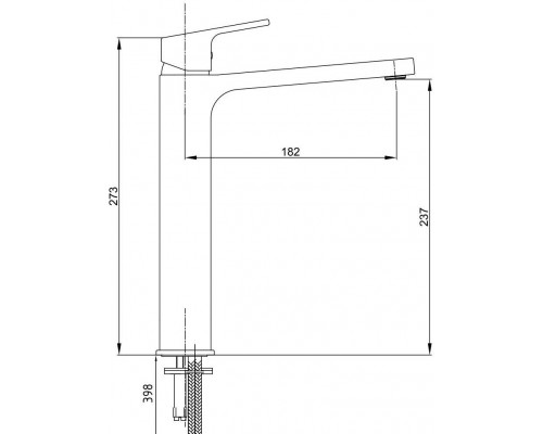 104888002EX TIERA смеситель для раковины 237 белый /хром 104888002EX