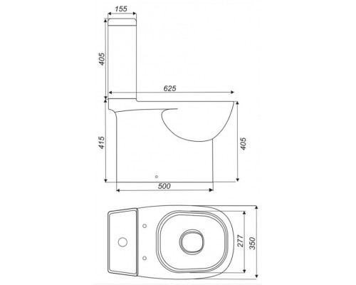 QUADRO SLIM Унитаз-компакт Белый S1 (WC.CC/Quadro/2-SlimDM/WHT.G/S1) WC.CC/Quadro/2-SlimDM/WHT.G/S1