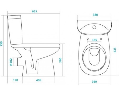 1.WH30.2.135 АНИМО унитаз-компакт, гориз.выпуск, 2 режима, soft-close 1.WH30.2.135