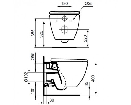 ST007901 CЕТ унитаз T007901 + сиденье Tesi T352701 ST007901