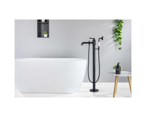 AQ1545MB КЛАССИК смеситель для ванны напольный (внешняя и скрытая часть), матовый черный AQ1545MB