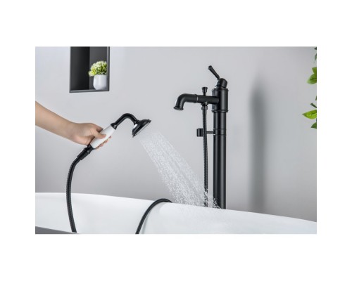 AQ1545MB КЛАССИК смеситель для ванны напольный (внешняя и скрытая часть), матовый черный AQ1545MB