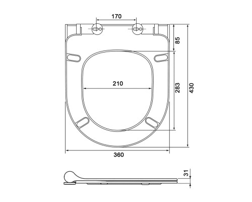AQ0008 Крышка-сиденье для AQ1263N AQ0008