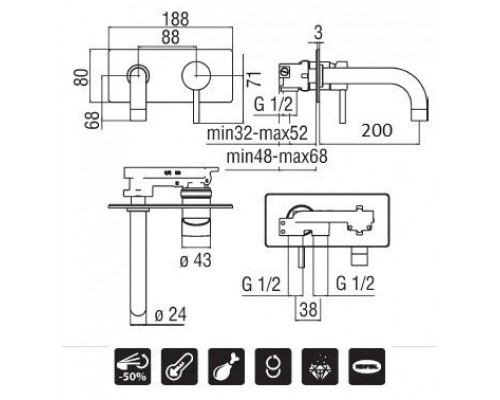 LV00118/2CR LIVE смеситель для раковины LV00118/2CR