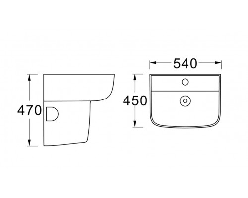 AQ5431-00 полупьедестал 300240340 к раковине AQ5430-00 AQ5431-00