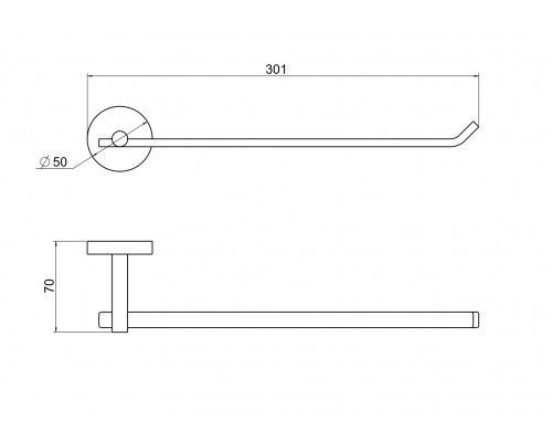 AQ4619BGM БЕТТА полотенцедержатель, оружейная сталь (шлиф. черный хром) AQ4619BGM