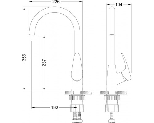 LM0405CLINARAСмеситель для кухни с высоким поворотным изливом, хром LM0405C