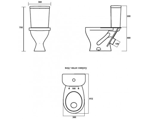ФОРМАТ СТАНДАРТ Унитаз-компакт Белый S1 (WC.CC/Format/1-P/WHT.G/S1) WC.CC/Format/1-P/WHT.G/S1