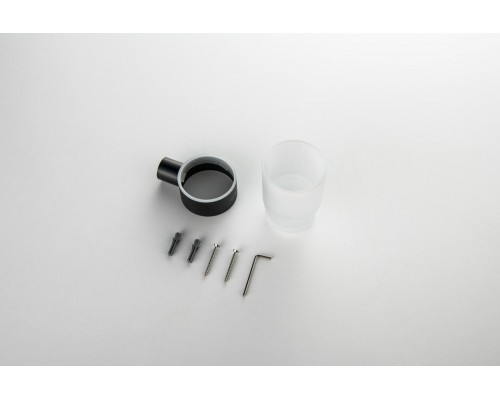 AQ4404MB ЛИРА стакан с держателем, матовый черный AQ4404MB