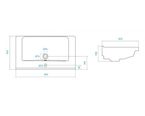 1.WH30.2.251 МИРАНДА умывальник 80 см 1.WH30.2.251