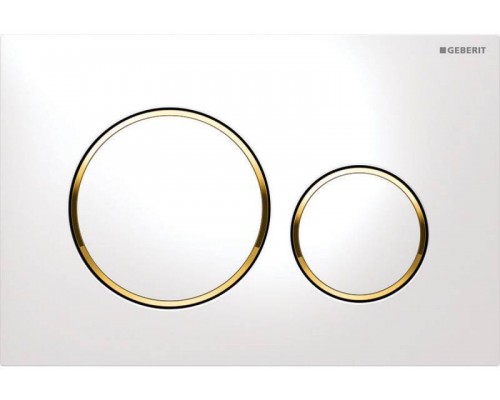 115.882.KK.1 Клавиша смыва Sigma 20, двойной смыв, к 111.300/350/361/362/380/390/796 бел/бел/золото 115.882.KK.1