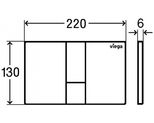 773274 Prevista Панель смыва для унитазов Visign for Style 24, пластик, матовый хром, модель 8614.1 773274