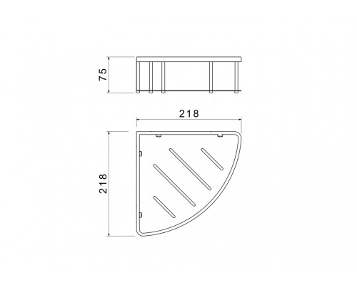AQ4926BG угловая полка, шлиф. золото AQ4926BG