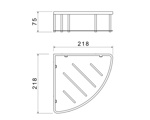 AQ4926BG угловая полка, шлиф. золото AQ4926BG