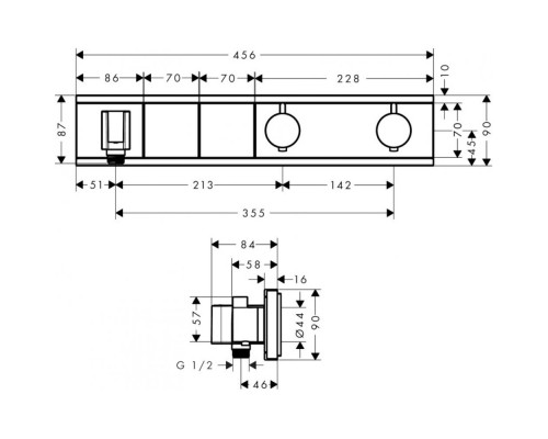 15355000 HG RainSelect термостатический смеситель для душа (внешня часть) 15355000